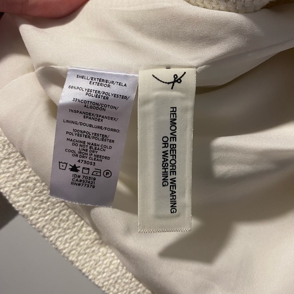 White tweed blazer with contrast collar - Picture 4 of 6